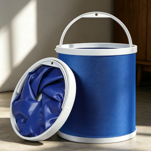 2.9Gal Collapsible Camping Fishing Bucket Blue