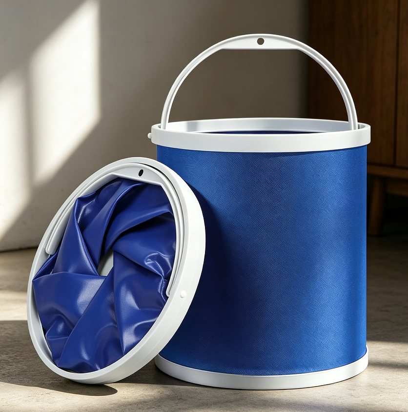 2.9Gal Collapsible Camping Fishing Bucket Blue