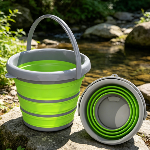 2.6Gal Green Collapsible Bucket with Handle