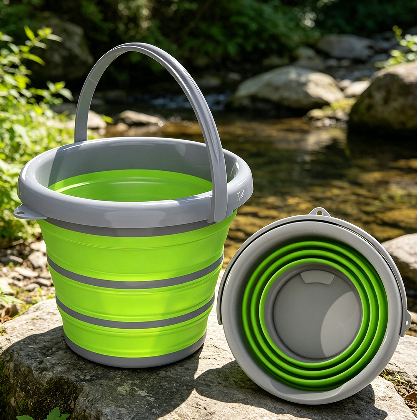 2.6Gal Green Collapsible Bucket with Handle