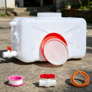 52.8Gal Portable Water Tank with Spigot Hose
