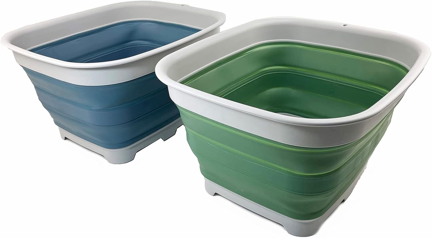 2-Pack 3.9Gal Collapsible Dishpan with Drain
