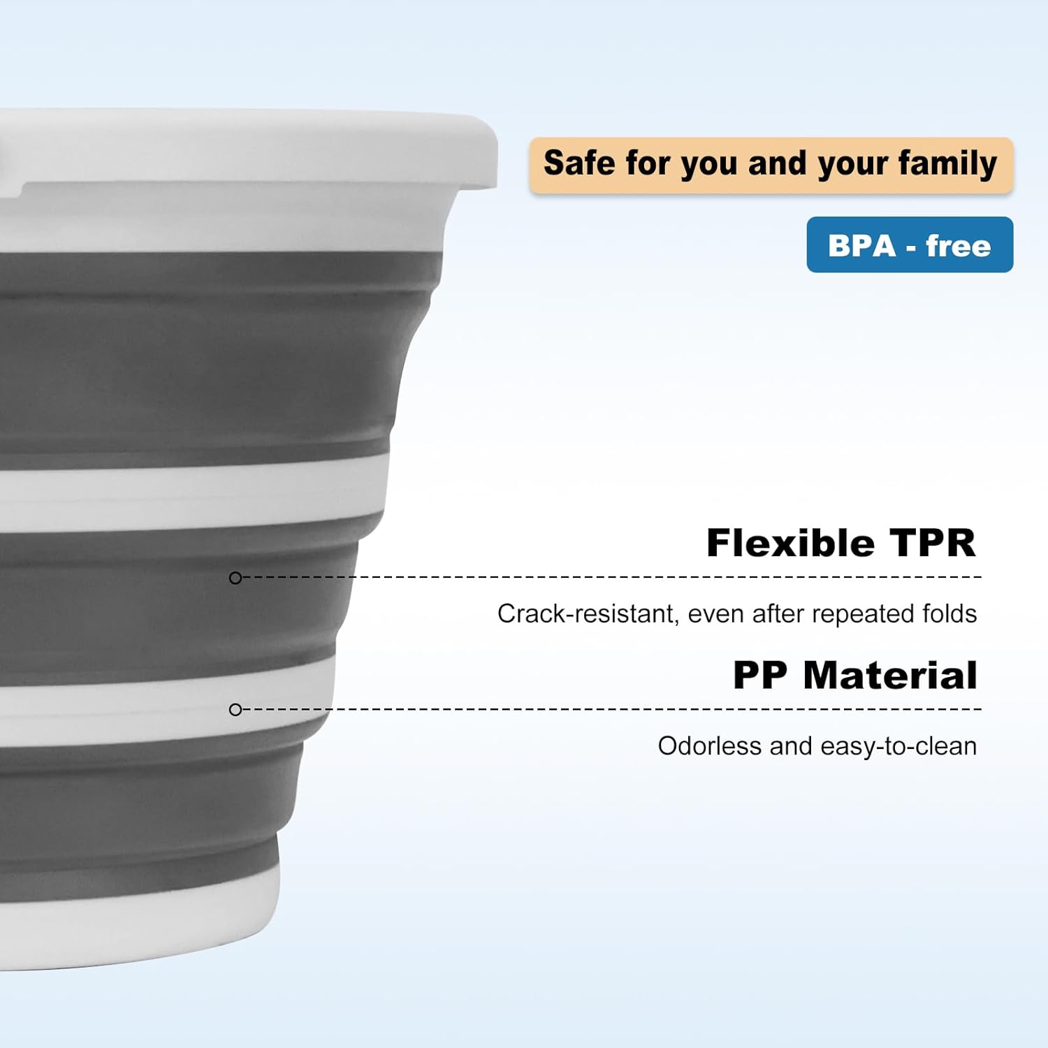 2.6Gal Collapsible Bucket with Handle for RV - Image 2