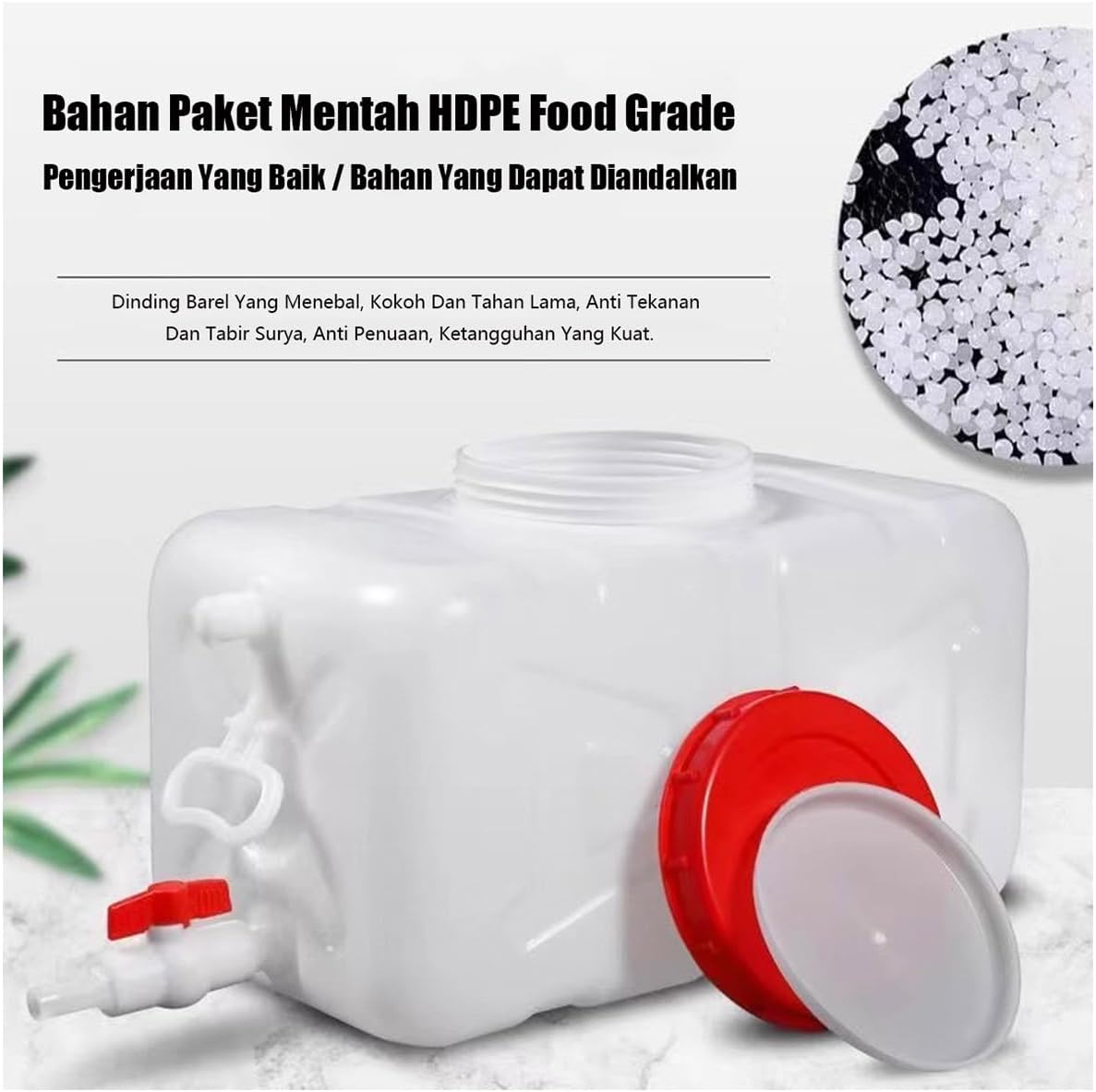 80L Plastic Rain Water Tank with Tap - Image 2
