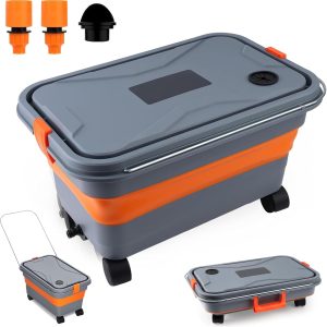 5.8Gal Foldable Car Wash Bucket with Wheels