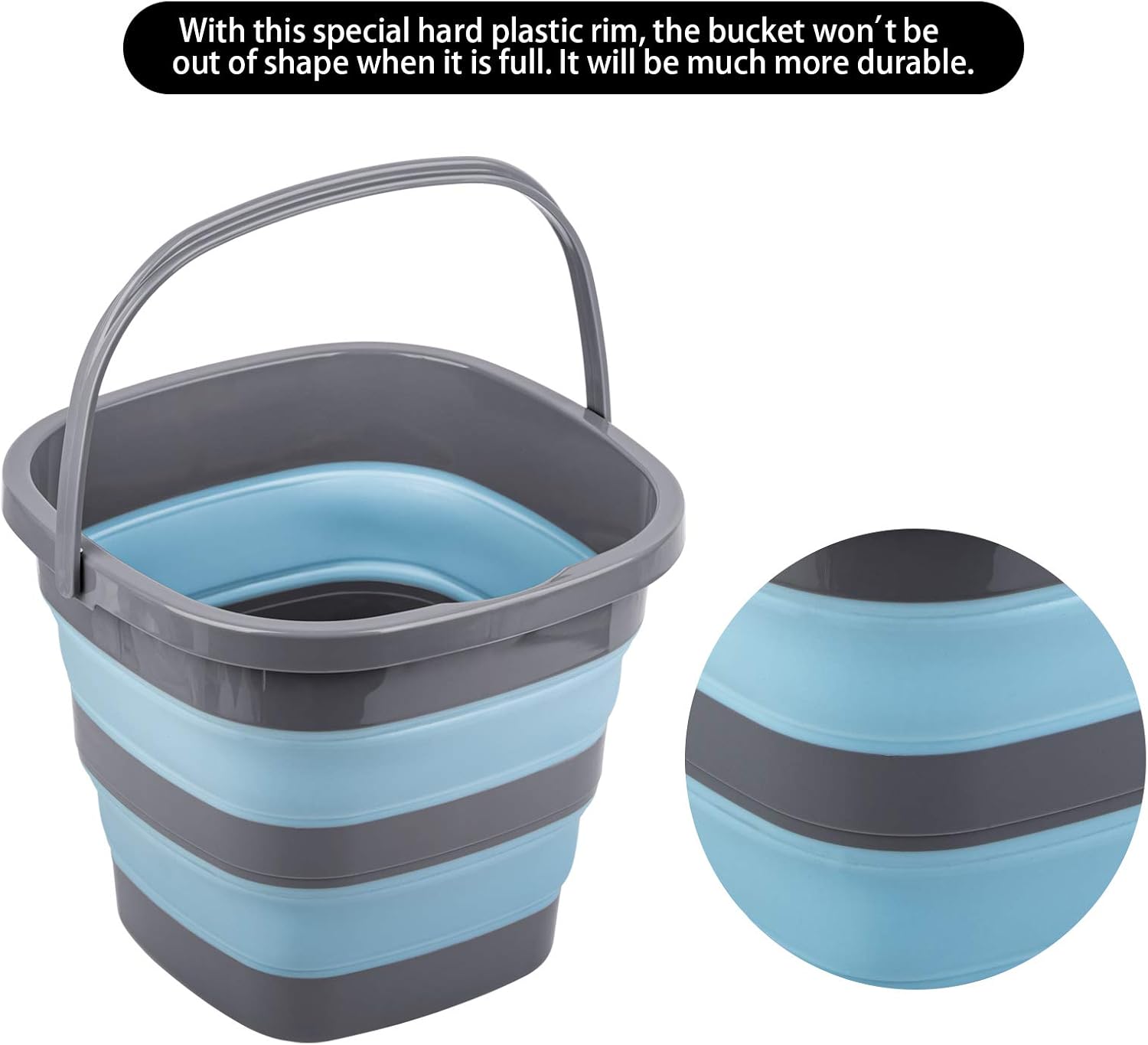 2-Piece 2.6Gal Foldable Plastic Tub - Image 2