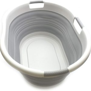 15Gal Grey Collapsible Laundry Hamper