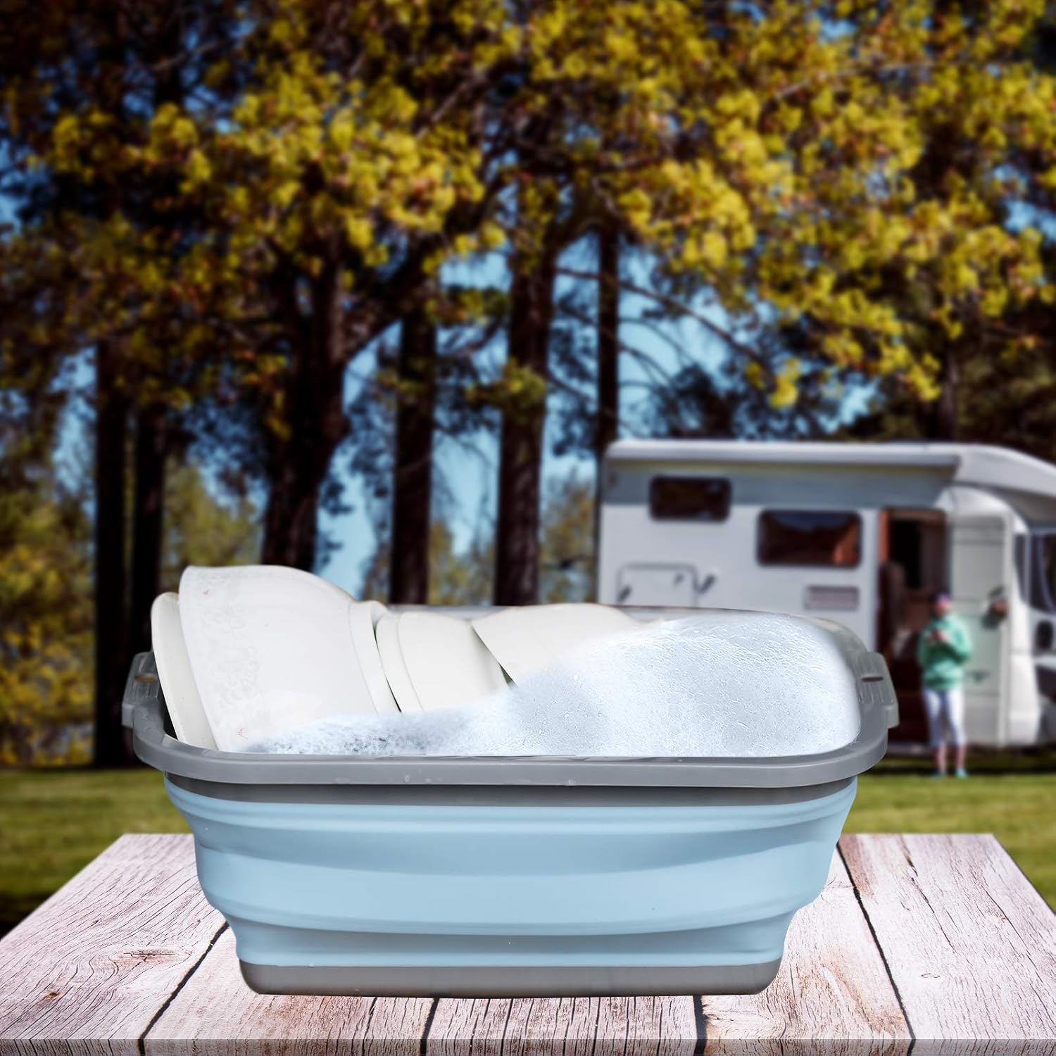 Two 2.25Gal Collapsible Sink for Camping - Image 2