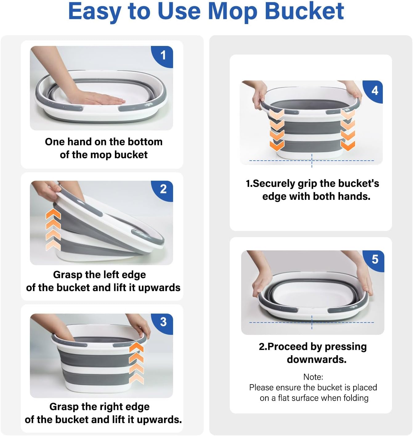 4.2Gal Collapsible Mop Bucket with Lid - Image 2