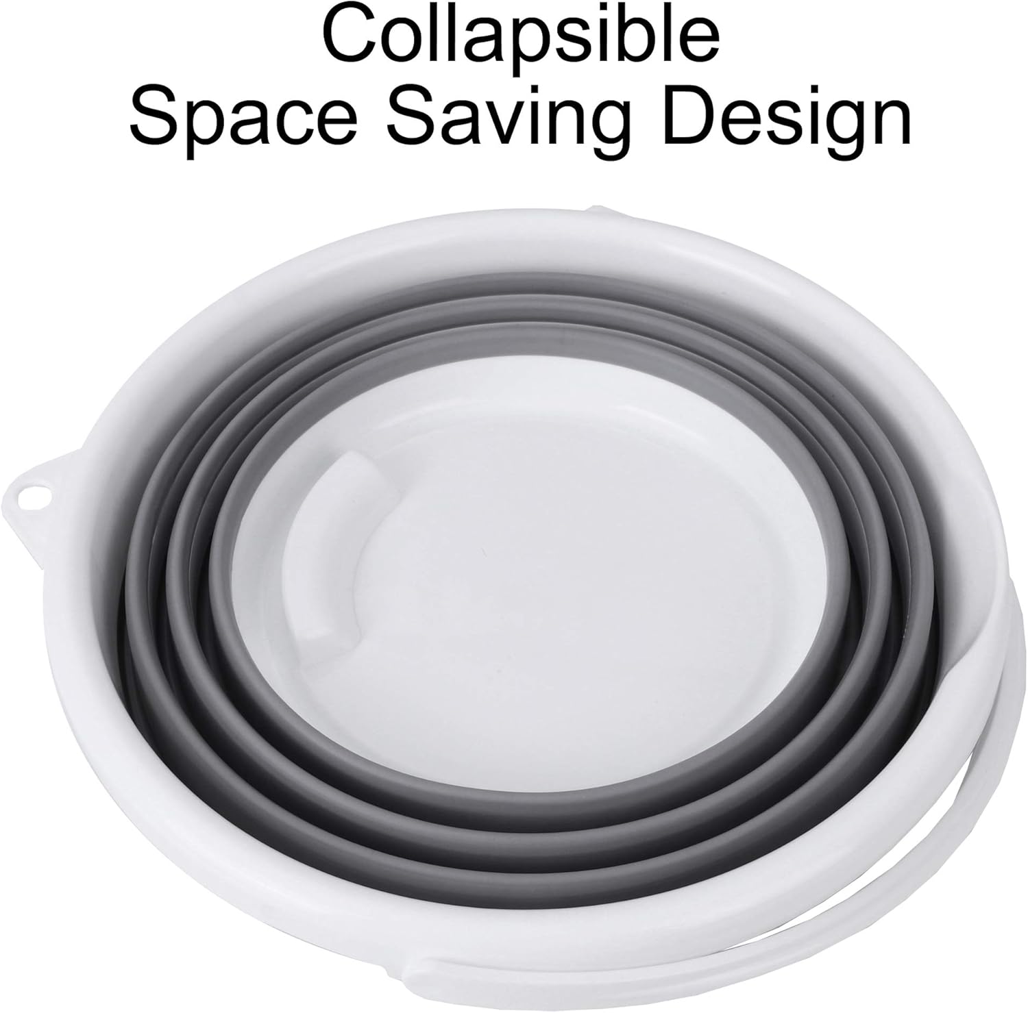 2-Pack 2.6Gal Foldable Buckets Grey/White - Image 2